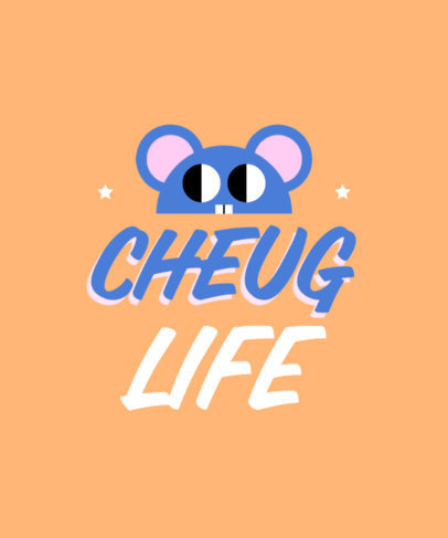 T-Shirt Design Creator with a Cheugy Quote and a Cute Character