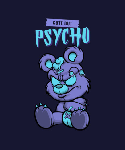 T-Shirt Design Maker Featuring Horror Teddy Bear Illustrations