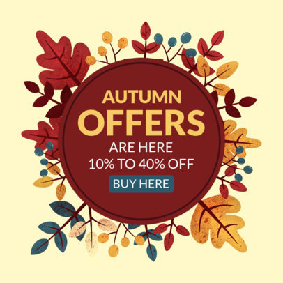Ad Banner Generator to Featuring Illustrated Autumn Leaves