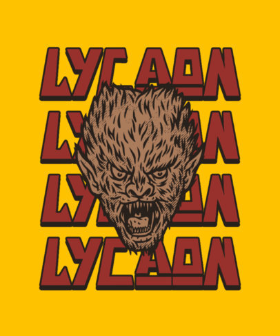 Horror-Themed T-Shirt Design Generator with a Werewolf Illustration