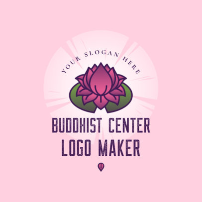 Logo Creator for a Buddhist Temple Featuring a Lotus Flower