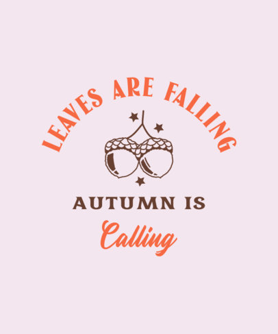 T-Shirt Design Template Featuring an Illustrated Acorn 3994g