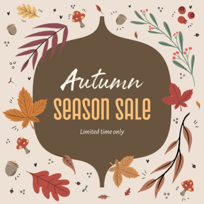 Instagram Post Design Maker Featuring Fall Graphics and a Special Offer