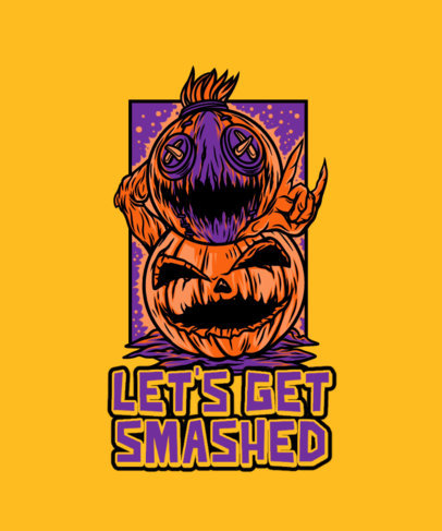T-Shirt Design Template With a Halloween Theme and a Spooky Character Graphic