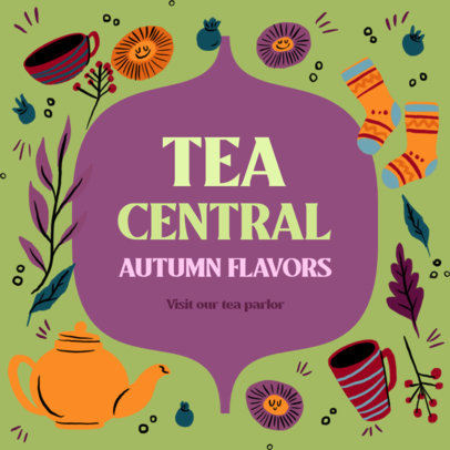 Instagram Post Maker With a Fall Theme for a Tea Store