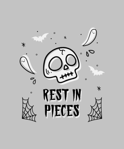 T-Shirt Design Template for Halloween Enthusiasts Featuring a Skull Graphic