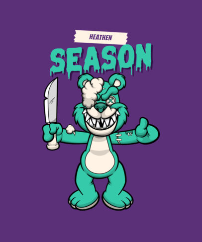 Illustrated T-Shirt Design Creator with a Killer Teddy Bear