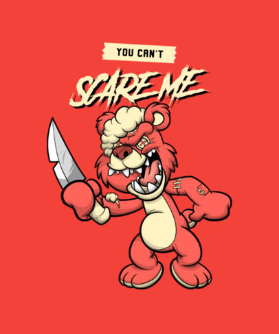 T-Shirt Design Maker Featuring a Teddy Bear with a Knife