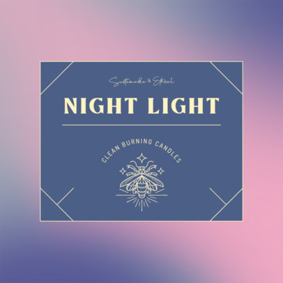 Logo Template Featuring a Bee Graphic for an Organic Candles Brand