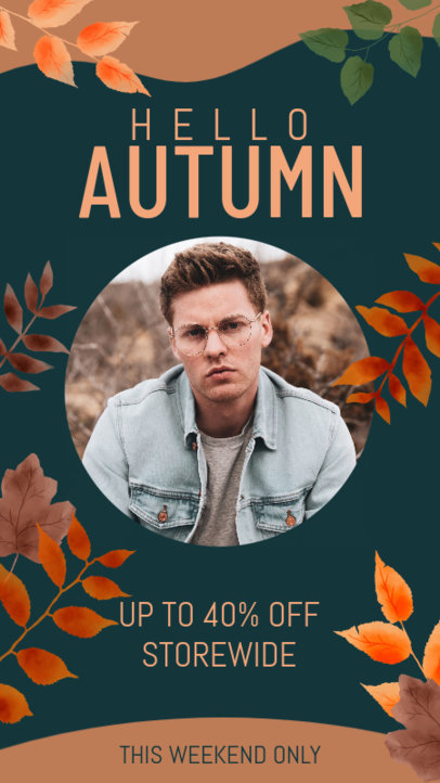 Autumn-Themed Instagram Story Design Maker to Announce a Clothing Sale