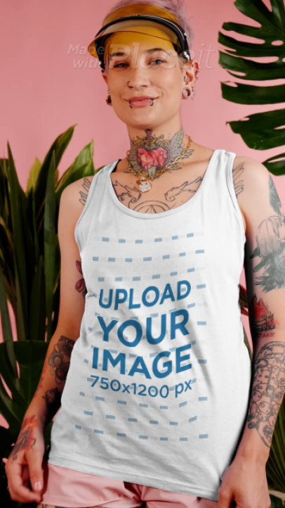 Tank Top Video Featuring a Tattooed Woman Ready for Summer