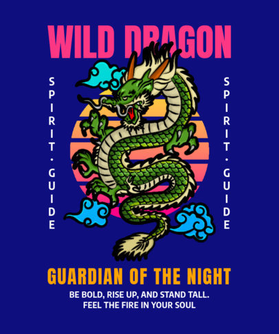 Trendy T-Shirt Design Template with a Japanese Aesthetic