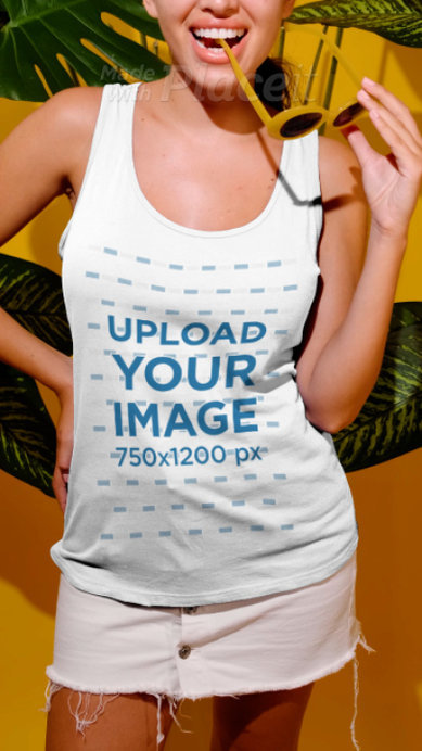 Summer-Themed Video of a Woman Wearing a Tank Top