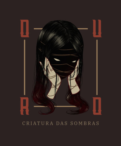 T-Shirt Design Template Featuring Obscure Creature Illustrations