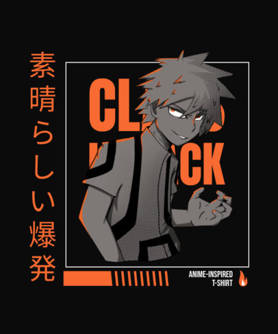 T-Shirt Design Maker Featuring Illustrated Manga Characters