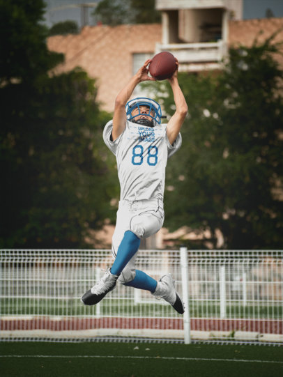 Custom Football Jerseys - Teenager Jumping with the Ball