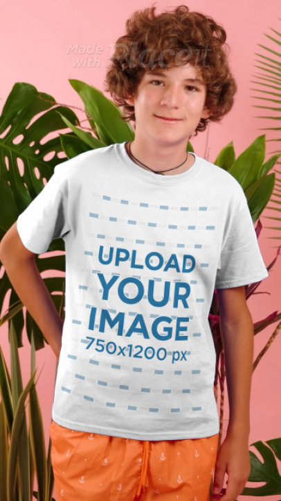 T-Shirt Video Featuring a Kid Surrounded by Plants