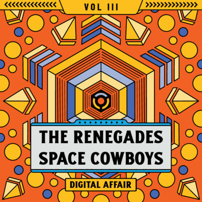 Retro-Styled Album Cover Design Template with Abstract Backgrounds