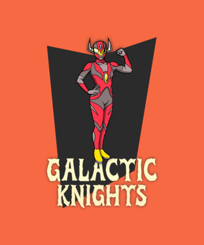Fun T-Shirt Design Template Inspired by Tokusatsu Shows 4621