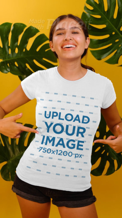 T-Shirt Video of a Woman in a Summer-Themed Setting