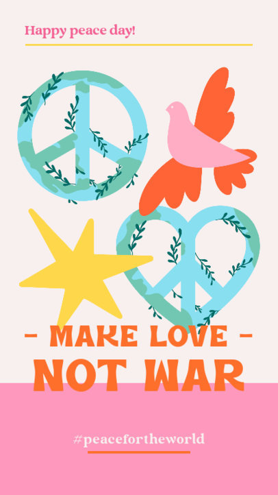Illustrated Instagram Story Maker with a Quote About World Peace