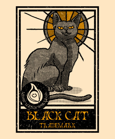 T-Shirt Design Generator Featuring an Illustration of a Black Cat