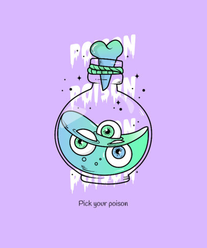 T-Shirt Design Template Featuring a Magical Potion Clipart