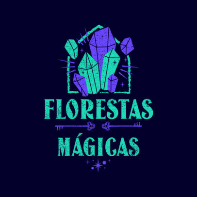 RPG Logo Template with a Graphic of Magic Crystals