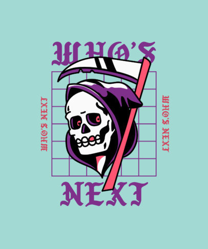 T-Shirt Design Maker Featuring an Old School Grim Reaper Tattoo