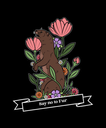T-Shirt Design Maker for Vegans with Friendly Animal Illustrations