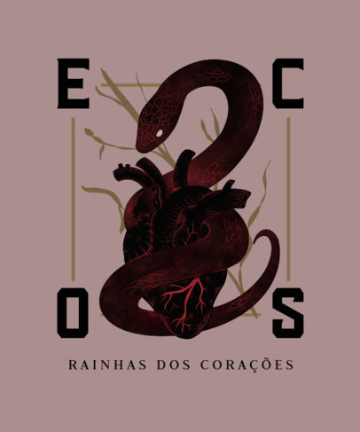 T-Shirt Design Maker with a Dark-Style Snake Illustration