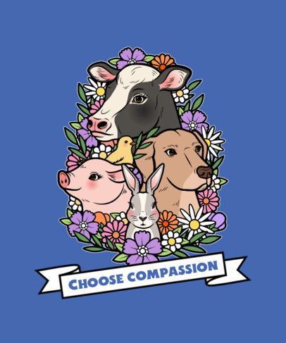 Illustrated T-Shirt Design Creator for an Animal Rights Campaign