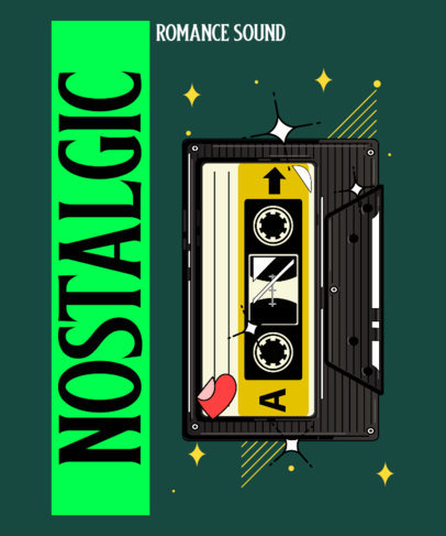Retro T-Shirt Design Maker with a Graphic of a Record Tape