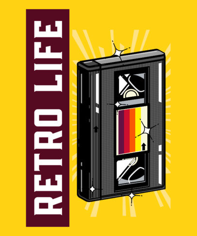 Retro T-Shirt Design Maker with a Graphic of a VHS Tape