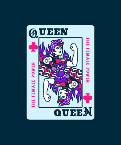 T-Shirt Design Maker Featuring a Queen Card With an Urban Aesthetic