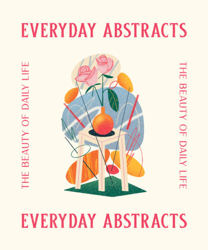 Illustrated T-Shirt Design Template Featuring a Fruit Bowl Clipart