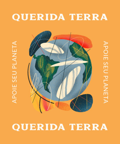 T-Shirt Design Generator Featuring an Earth Graphic and Colorful Abstract Shapes 4616g