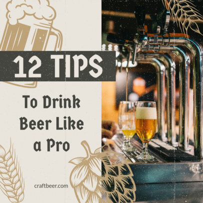 Instagram Post Design Template Featuring a Beer Theme