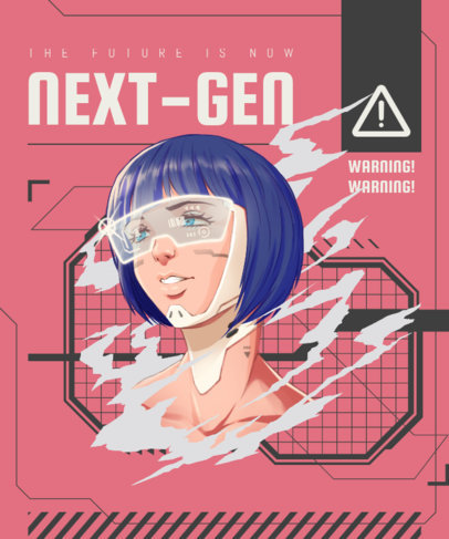 T-Shirt Design Generator with a Female Cyborg Illustration