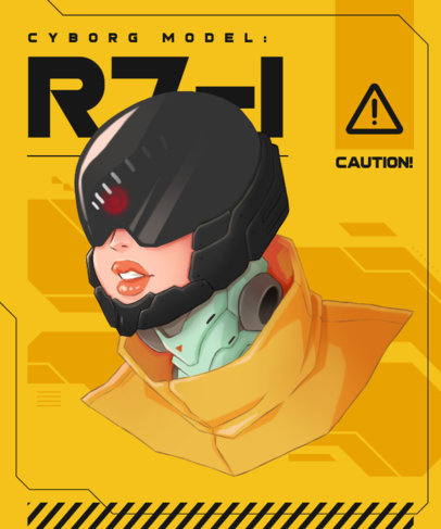 Sci-Fi-Themed T-Shirt Design Maker Featuring a Cyborg Graphic 4024c