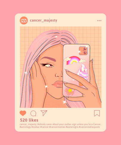 T-Shirt Design Generator for a with a Selfie Illustration for Horoscope Social Community 4015b