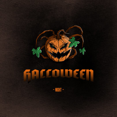 Gaming Logo Template Featuring Grunge Halloween Characters