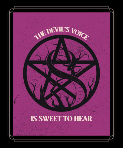 T-Shirt Design Template Featuring Framed Pentagrams