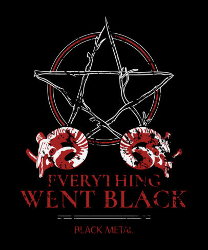 T-Shirt Design Maker for Black Metal Musicians With a Pentagram Graphic