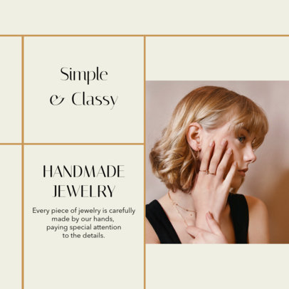 Instagram Post Design Template Featuring Handmade Jewelry Pictures