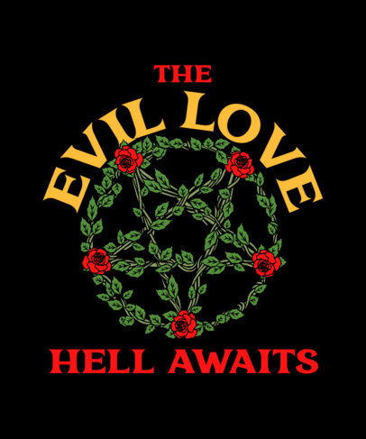 Pentagram-Themed T-Shirt Design Template with Fun Graphics