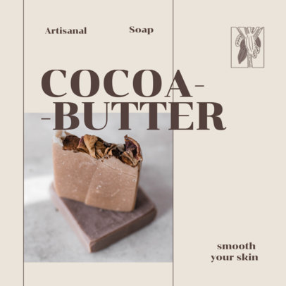 Instagram Post Maker Featuring a Cocoa Butter Artisanal Soap 4333d-el1