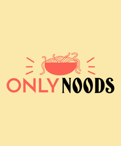 OnlyFans-Parody T-Shirt Design Maker Featuring a Noodles Bowl and a Pun
