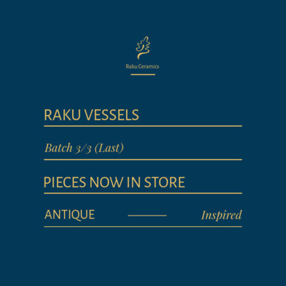 Instagram Post Maker to Announce a Collection of Vessels 4338a-el1