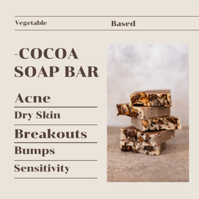 Instagram Post Generator for a Vegetable Based Cocoa Soap Bar 4334d-el1